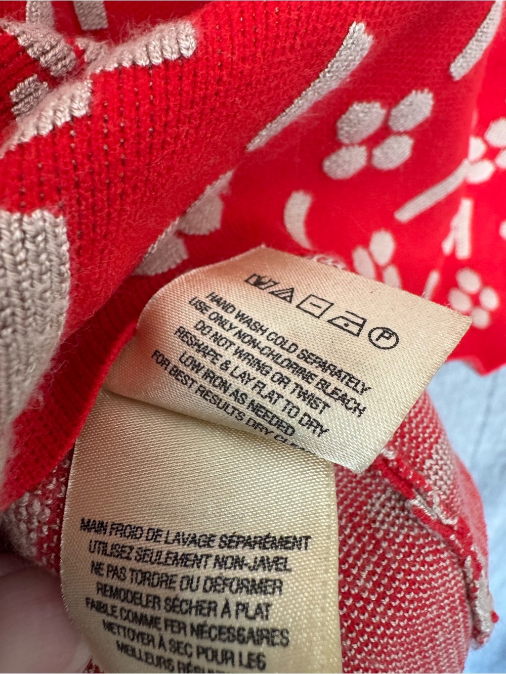 Anthropologie Maeve Quant Mini Skirt Red Cream XL Soft pockets 60’s Vibe Print - Picture 7 of 11